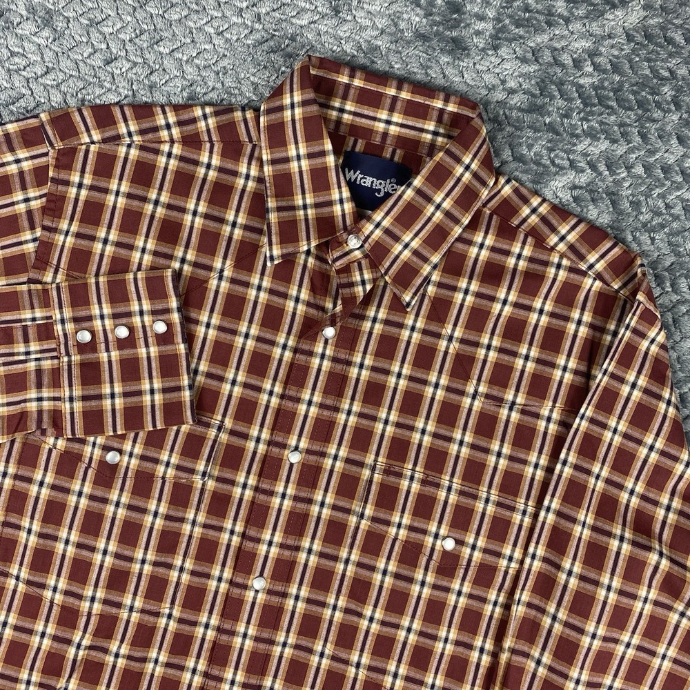 Vintage Wrangler Shirt Mens Medium Cowboy Cut Western 90s Style